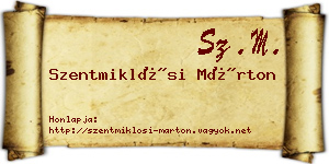 Szentmiklósi Márton névjegykártya