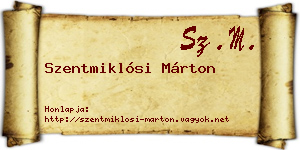 Szentmiklósi Márton névjegykártya