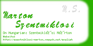 marton szentmiklosi business card